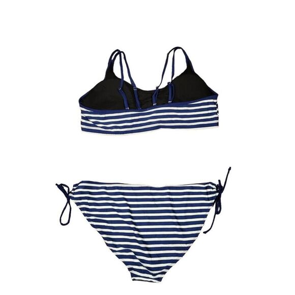 Bikini Sexy Plus Size Blue White Striped BRAND NEW Bathing Swim Suit Two Piece - Picture 6 of 11
